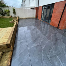 Load image into Gallery viewer, Marmo Anthracite Porcelain 600mm x 900mm x 20mm – Durable Outdoor Paving Tiles-Eclipse Fencing