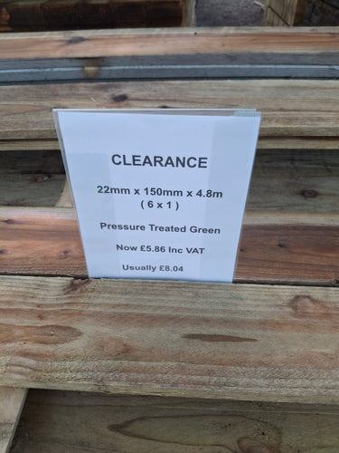 22mm x 150mm x 4.8m Pressure Treated Timber Boards – Clearance Stock-Eclipse Fencing