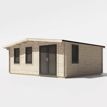 Load image into Gallery viewer, 44mm Chalet Log Cabin – uPVC Double Glazed Doors &amp; Windows-Eclipse Fencing
