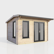 Load image into Gallery viewer, 44mm (Off-Set) Apex Log Cabin – Double Glazed uPVC Doors &amp; Windows | Made in Britain-Eclipse Fencing
