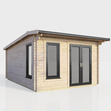 Load image into Gallery viewer, 44mm (Off-Set) Apex Log Cabin – Double Glazed uPVC Doors &amp; Windows | Made in Britain-Eclipse Fencing
