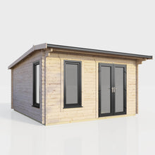 Load image into Gallery viewer, 44mm (Off-Set) Apex Log Cabin – Double Glazed uPVC Doors &amp; Windows | Made in Britain-Eclipse Fencing
