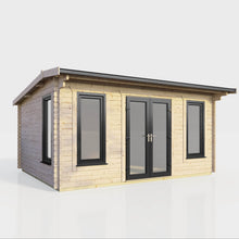 Load image into Gallery viewer, 44mm (Off-Set) Apex Log Cabin – Double Glazed uPVC Doors &amp; Windows | Made in Britain-Eclipse Fencing
