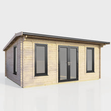 Load image into Gallery viewer, 44mm (Off-Set) Apex Log Cabin – Double Glazed uPVC Doors &amp; Windows | Made in Britain-Eclipse Fencing
