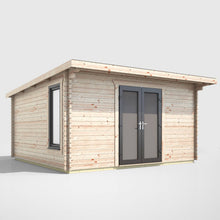 Load image into Gallery viewer, 44mm Pent Log Cabin – uPVC Double Glazed Doors &amp; Windows | Made in Britain-Eclipse Fencing
