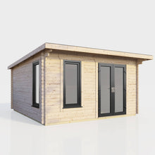 Load image into Gallery viewer, 44mm Pent Log Cabin – uPVC Double Glazed Doors &amp; Windows | Made in Britain-Eclipse Fencing
