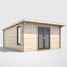 Load image into Gallery viewer, 44mm Pent Log Cabin – uPVC Double Glazed Doors &amp; Windows | Made in Britain-Eclipse Fencing
