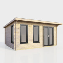 Load image into Gallery viewer, 44mm Pent Log Cabin – uPVC Double Glazed Doors &amp; Windows | Made in Britain-Eclipse Fencing
