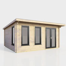 Load image into Gallery viewer, 44mm Pent Log Cabin – uPVC Double Glazed Doors &amp; Windows | Made in Britain-Eclipse Fencing
