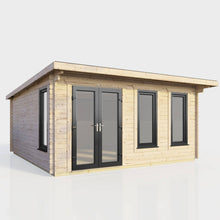 Load image into Gallery viewer, 44mm Pent Log Cabin – uPVC Double Glazed Doors &amp; Windows | Made in Britain-Eclipse Fencing

