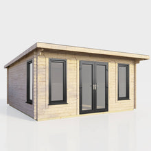 Load image into Gallery viewer, 44mm Pent Log Cabin – uPVC Double Glazed Doors &amp; Windows | Made in Britain-Eclipse Fencing
