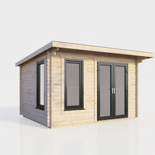 Load image into Gallery viewer, 44mm Pent Log Cabin – uPVC Double Glazed Doors &amp; Windows | Made in Britain-Eclipse Fencing
