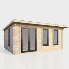 Load image into Gallery viewer, 44mm Pent Log Cabin – uPVC Double Glazed Doors &amp; Windows | Made in Britain-Eclipse Fencing
