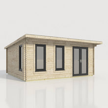 Load image into Gallery viewer, 44mm Pent Log Cabin – uPVC Double Glazed Doors &amp; Windows | Made in Britain-Eclipse Fencing
