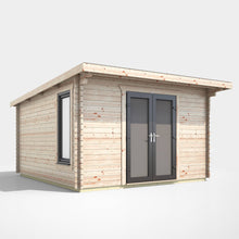 Load image into Gallery viewer, 44mm Pent Log Cabin – uPVC Double Glazed Doors &amp; Windows | Made in Britain-Eclipse Fencing
