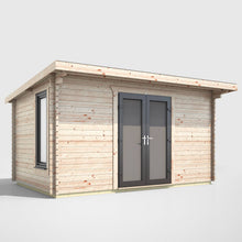 Load image into Gallery viewer, 44mm Pent Log Cabin – uPVC Double Glazed Doors &amp; Windows.-Eclipse Fencing
