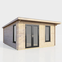 Load image into Gallery viewer, 44mm Pent Log Cabin – uPVC Double Glazed Doors &amp; Windows.-Eclipse Fencing
