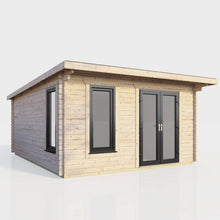 Load image into Gallery viewer, 44mm Pent Log Cabin – uPVC Double Glazed Doors &amp; Windows.-Eclipse Fencing
