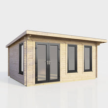 Load image into Gallery viewer, 44mm Pent Log Cabin – uPVC Double Glazed Doors &amp; Windows.-Eclipse Fencing
