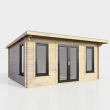 Load image into Gallery viewer, 44mm Pent Log Cabin – uPVC Double Glazed Doors &amp; Windows.-Eclipse Fencing
