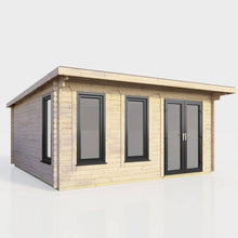 Load image into Gallery viewer, 44mm Pent Log Cabin – uPVC Double Glazed Doors &amp; Windows.-Eclipse Fencing
