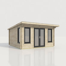 Load image into Gallery viewer, 44mm Pent Log Cabin – uPVC Double Glazed Doors &amp; Windows.-Eclipse Fencing
