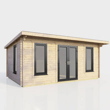 Load image into Gallery viewer, 44mm Pent Log Cabin – uPVC Double Glazed Doors &amp; Windows.-Eclipse Fencing
