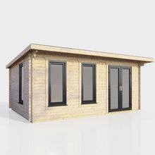 Load image into Gallery viewer, 44mm Pent Log Cabin – uPVC Double Glazed Doors &amp; Windows.-Eclipse Fencing
