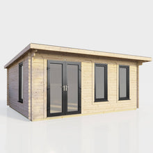 Load image into Gallery viewer, 44mm Pent Log Cabin – uPVC Double Glazed Doors &amp; Windows.-Eclipse Fencing
