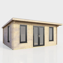 Load image into Gallery viewer, 44mm Pent Log Cabin – uPVC Double Glazed Doors &amp; Windows.-Eclipse Fencing
