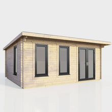 Load image into Gallery viewer, 44mm Pent Log Cabin – uPVC Double Glazed Doors &amp; Windows.-Eclipse Fencing
