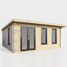 Load image into Gallery viewer, 44mm Pent Log Cabin – uPVC Double Glazed Doors &amp; Windows.-Eclipse Fencing
