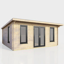 Load image into Gallery viewer, 44mm Pent Log Cabin – uPVC Double Glazed Doors &amp; Windows.-Eclipse Fencing
