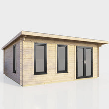Load image into Gallery viewer, 44mm Pent Log Cabin – uPVC Double Glazed Doors &amp; Windows.-Eclipse Fencing
