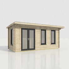 Load image into Gallery viewer, 44mm Pent Log Cabin – uPVC Double Glazed Doors &amp; Windows.-Eclipse Fencing
