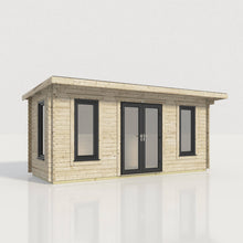 Load image into Gallery viewer, 44mm Pent Log Cabin – uPVC Double Glazed Doors &amp; Windows.-Eclipse Fencing
