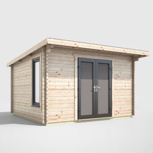 Load image into Gallery viewer, 44mm Pent Log Cabin – uPVC Double Glazed Doors &amp; Windows.-Eclipse Fencing
