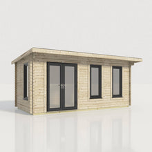 Load image into Gallery viewer, 44mm Pent Log Cabin – uPVC Double Glazed Doors &amp; Windows.-Eclipse Fencing
