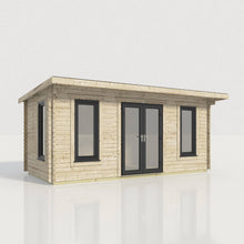 Load image into Gallery viewer, 44mm Pent Log Cabin – uPVC Double Glazed Doors &amp; Windows.-Eclipse Fencing
