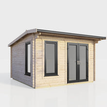 Load image into Gallery viewer, Apex Log Cabin 44mm (Off-Set) – Double Glazed uPVC Doors &amp; Windows-Eclipse Fencing
