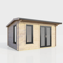 Load image into Gallery viewer, Apex Log Cabin 44mm (Off-Set) – Double Glazed uPVC Doors &amp; Windows-Eclipse Fencing
