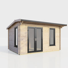 Load image into Gallery viewer, Apex Log Cabin 44mm (Off-Set) – Double Glazed uPVC Doors &amp; Windows-Eclipse Fencing
