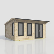 Load image into Gallery viewer, Apex Log Cabin 44mm (Off-Set) – Double Glazed uPVC Doors &amp; Windows-Eclipse Fencing
