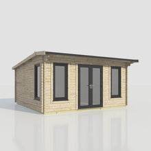 Load image into Gallery viewer, Apex Log Cabin 44mm (Off-Set) – Double Glazed uPVC Doors &amp; Windows-Eclipse Fencing
