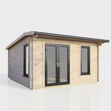 Load image into Gallery viewer, Apex Log Cabin 44mm (Off-Set) – Double Glazed uPVC Doors &amp; Windows-Eclipse Fencing
