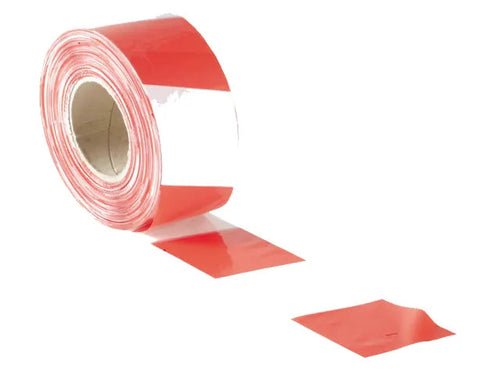 Barrier Tape 70mm x 500m Red & White – High Visibility Safety Marking Tape-Eclipse Fencing