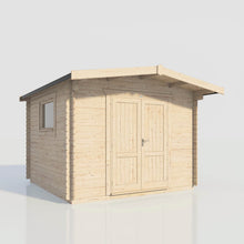 Load image into Gallery viewer, Chalet Workshop Log Cabin – 28mm Scandinavian Timber, Double Glazed, EPDM Roo-Eclipse Fencing
