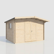 Load image into Gallery viewer, Chalet Workshop Log Cabin – 28mm Scandinavian Timber, Double Glazed, EPDM Roo-Eclipse Fencing
