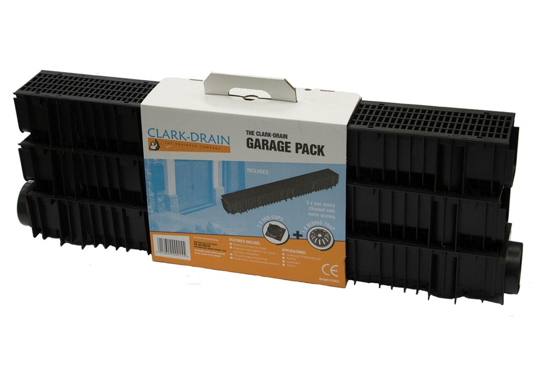 Clarke Drain Domestic Polypropylene Linear Drainage Channel – Garage Pack 3Mtr-Eclipse Fencing