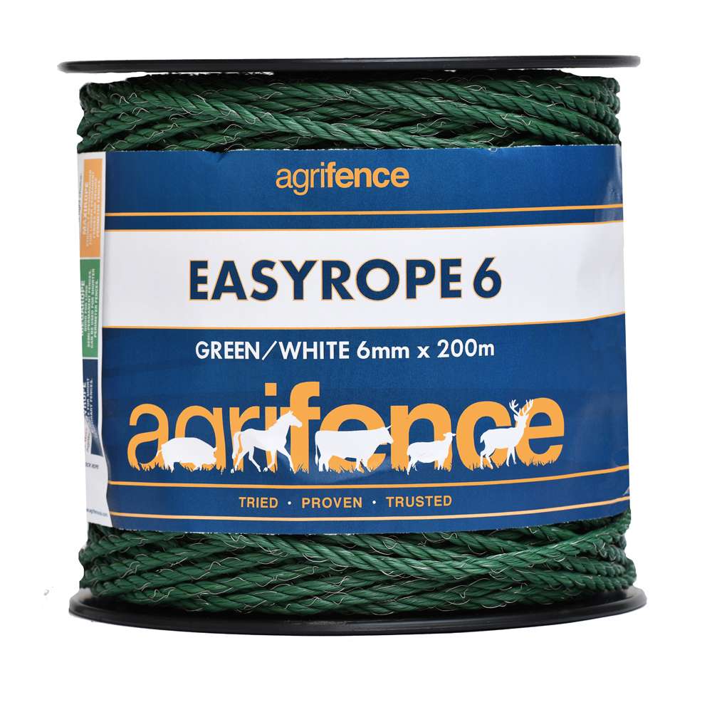 Easyrope 6 Paddock Rope – 200m Temporary Electric Fence for Paddocks ...